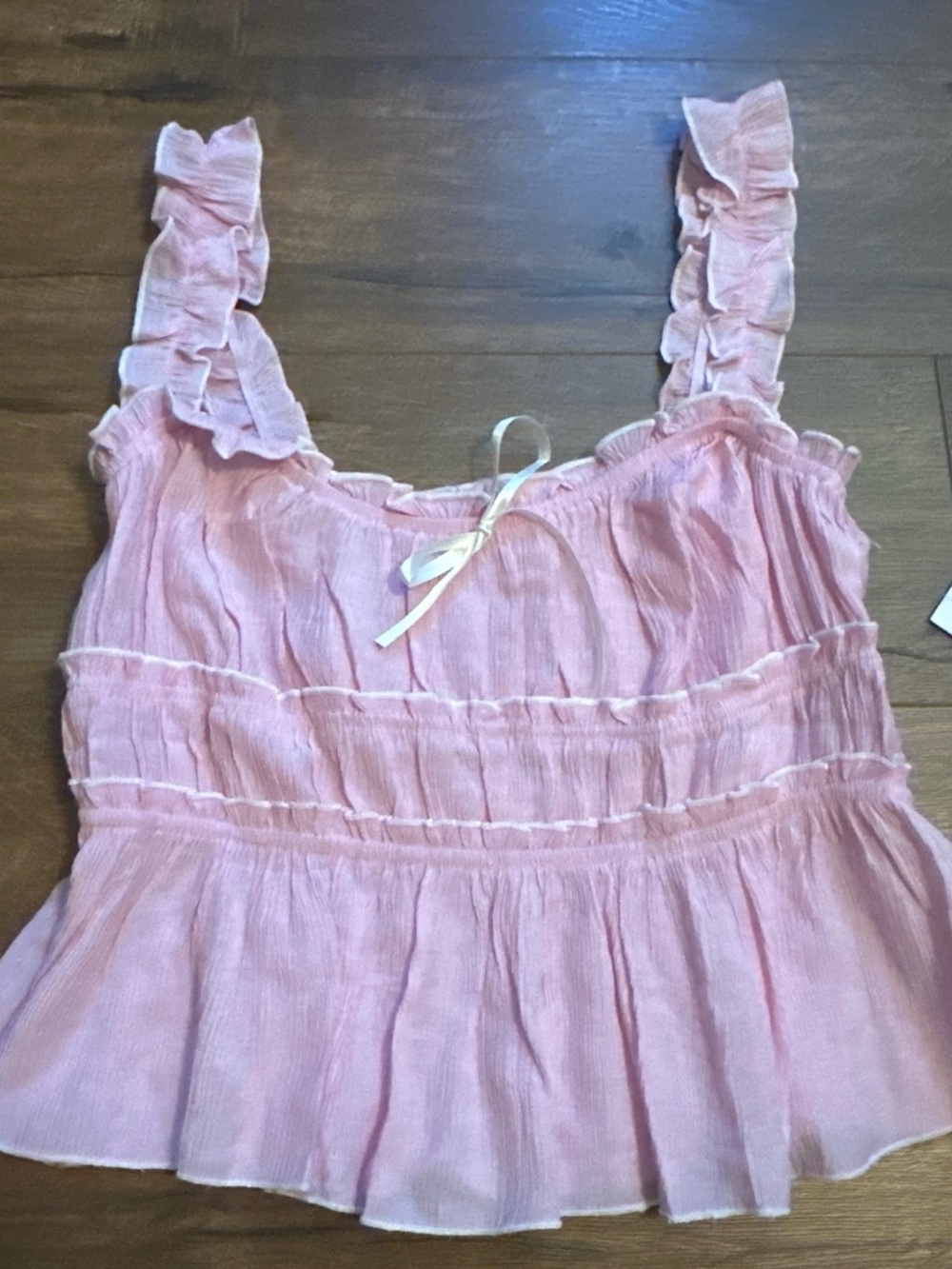 Pink Ruffle Tank Top